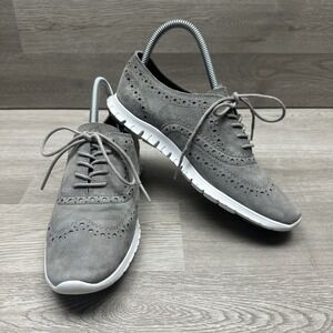 Cole Haan Zerogrand Womens Size 8 B Wingtip Oxford Gray Mesh Sneakers Very Nice